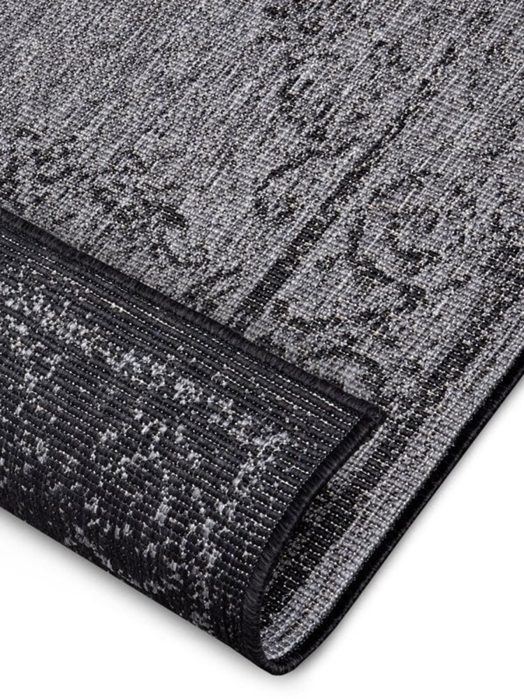 Vintage Binnen & Buitenkleed Omkeerbaar - Cebu Grijs/Antraciet