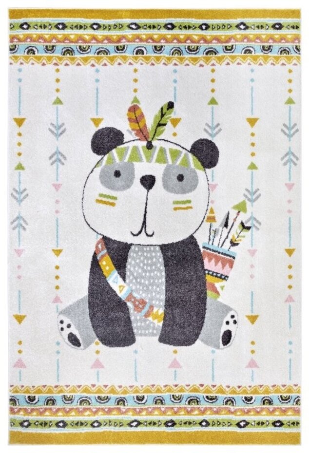Kindervloerkleed - Adventures Panda Geel/Multicolor Kindervloerkleed - Adventures Panda Geel/Multicolor