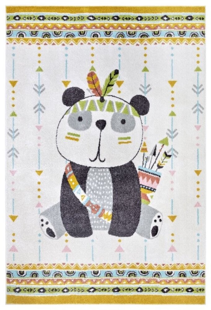 Kindervloerkleed - Adventures Panda Geel/Multicolor Kindervloerkleed - Adventures Panda Geel/Multicolor