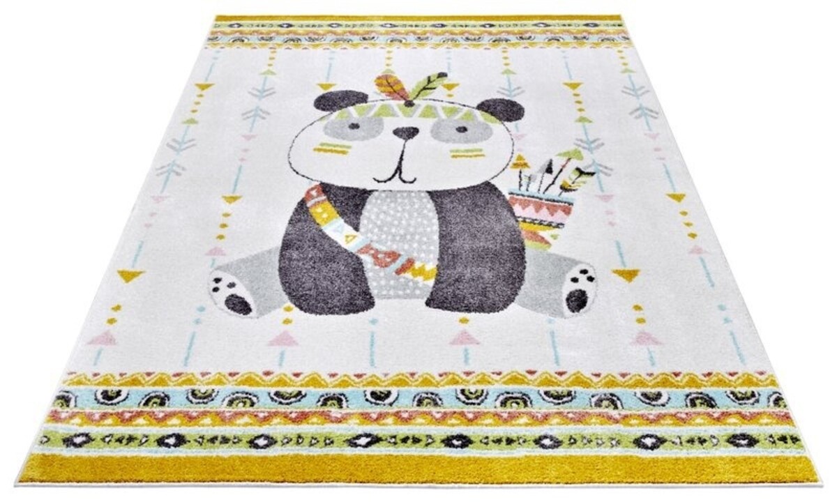 Kindervloerkleed - Adventures Panda Geel/Multicolor Kindervloerkleed - Adventures Panda Geel/Multicolor