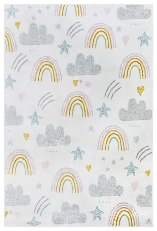Kindervloerkleed - Adventures Regenboog En Wolken Crème/Multicolor Kindervloerkleed - Adventures Regenboog En Wolken Crème/Multicolor