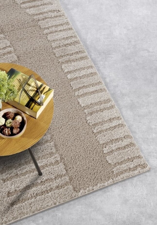 Elle Decoration - Gallery - Hoogpolig vloerkleed - Bartoux - Beige