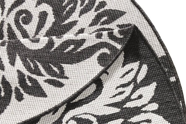 Rond Binnen & Buitenkleed Omkeerbaar - Madrid Zwart/Crème Rond Binnen & Buitenkleed Omkeerbaar - Madrid Zwart/Crème