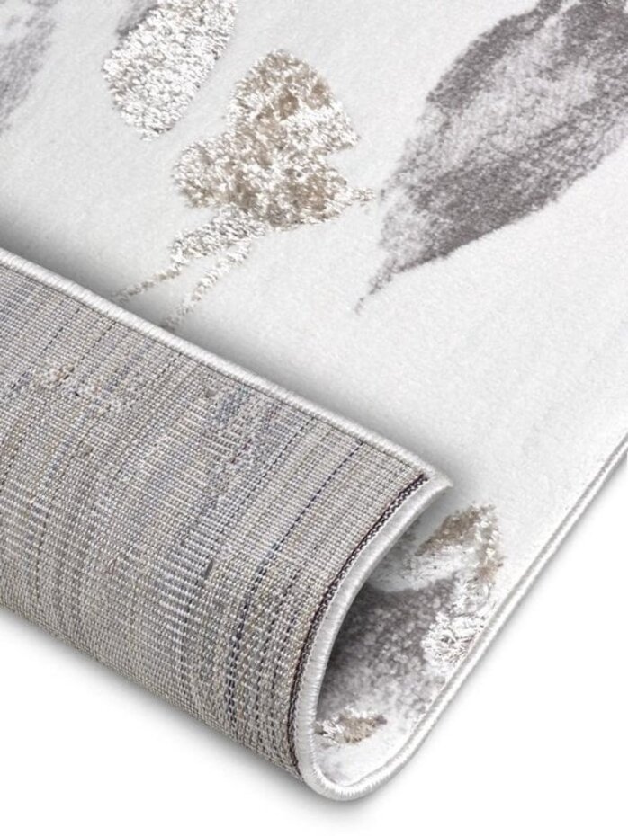 Gebloemd vloerkleed - Shine Wit/Grijs/Bruin Gebloemd vloerkleed - Shine Wit/Grijs/Bruin