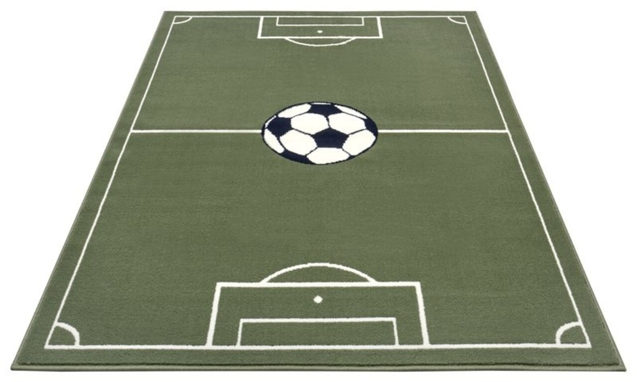 Kindervloerkleed - Voetbalveld Groen