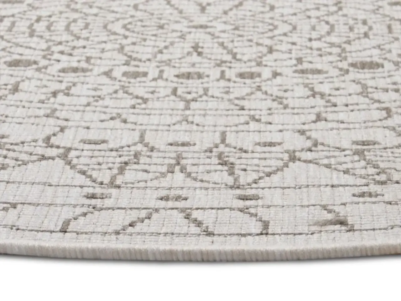 Rond Binnen & Buitenkleed Omkeerbaar - Porto Beige/Crème Rond Binnen & Buitenkleed Omkeerbaar - Porto Beige/Crème