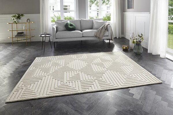Elle Decoration - Modern Design vloerkleed - Zacht Laagpolig - 3D Effect - Crème