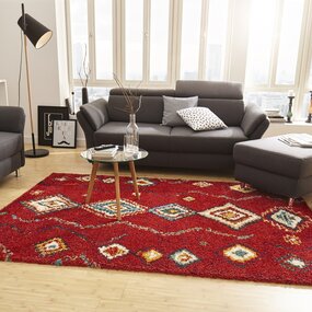Hoogpolig vloerkleed - Nomadic Bohemian Rood/Multi