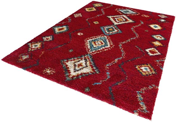 Hoogpolig vloerkleed - Nomadic Bohemian Rood/Multi