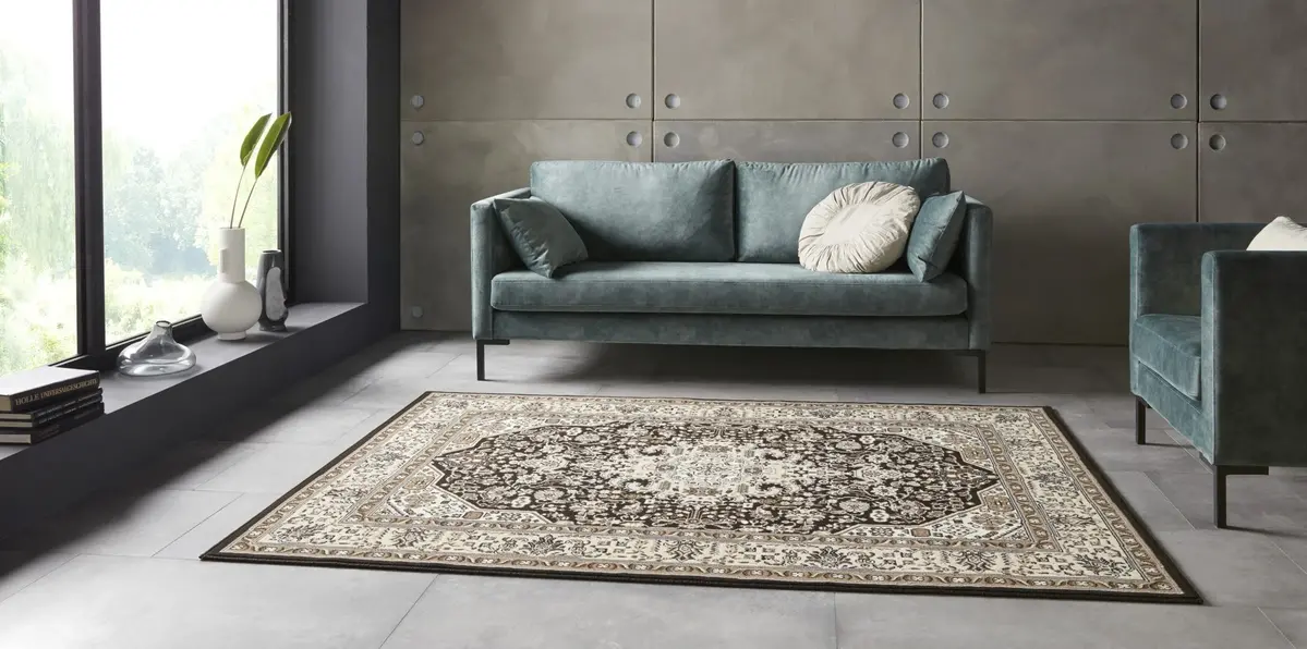Klassiek vloerkleed - Laagpolig - Isfahan - Crème / Bruin