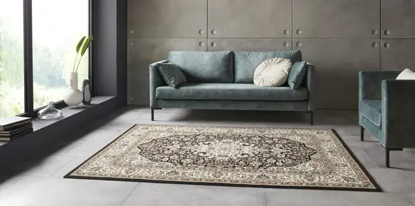Klassiek vloerkleed - Laagpolig - Isfahan - Crème / Bruin