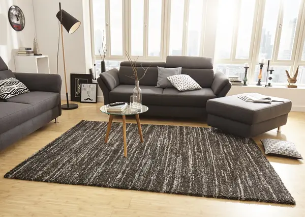 Hoogpolig vloerkleed - Nomadic Chic Donkergrijs