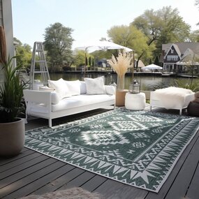 Elle Decoration Elle Decoration - Binnen & Buitenkleed - Omkeerbaar - Gemini - Groen