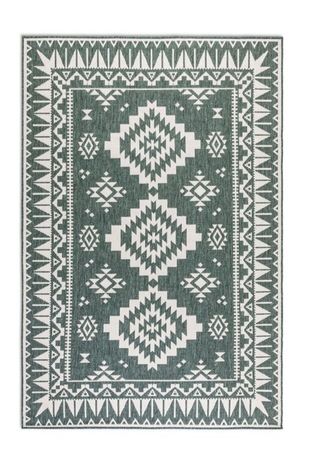 Elle Decoration - Binnen & Buitenkleed - Omkeerbaar - Gemini - Groen