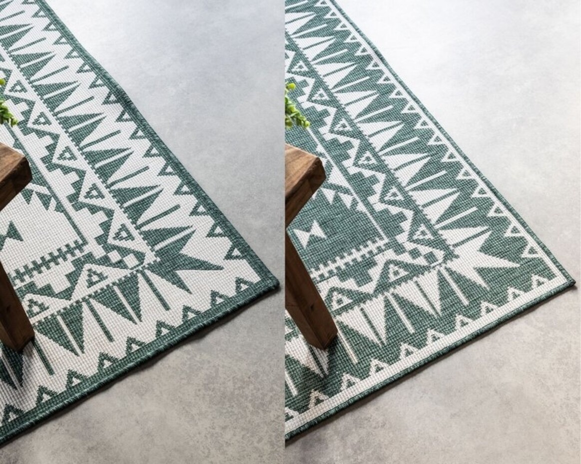 Elle Decoration - Binnen & Buitenkleed - Omkeerbaar - Gemini - Groen