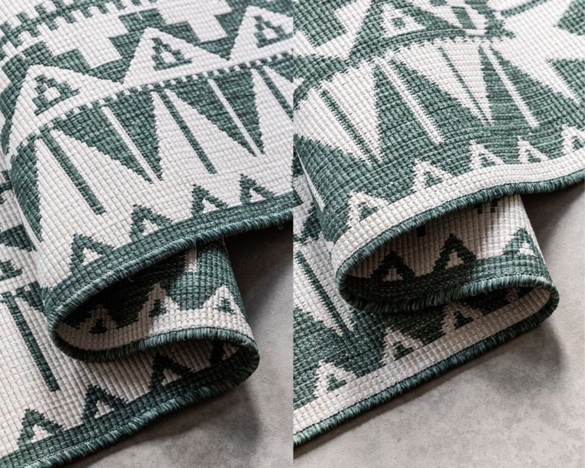 Elle Decoration - Binnen & Buitenkleed - Omkeerbaar - Gemini - Groen
