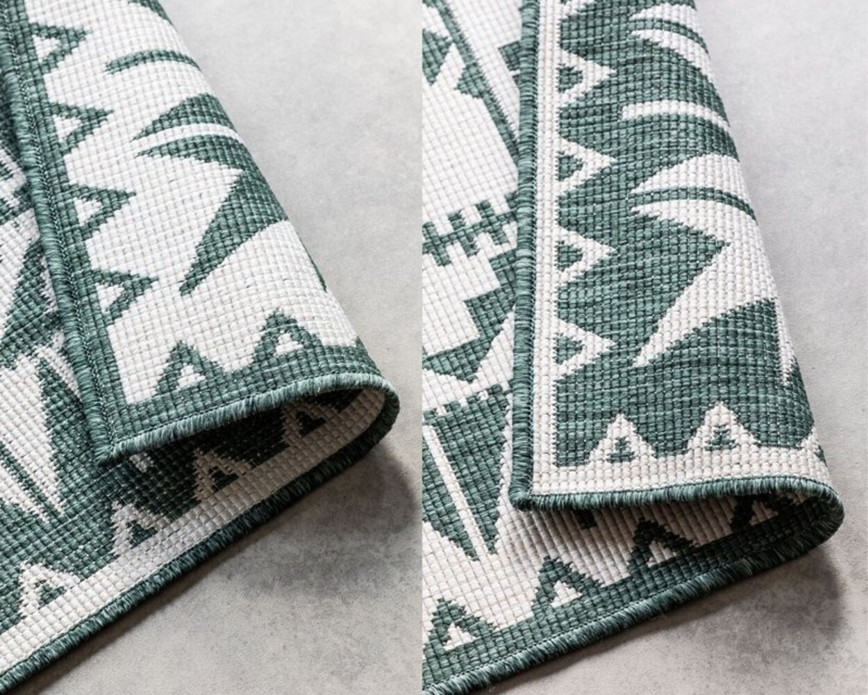 Elle Decoration - Binnen & Buitenkleed - Omkeerbaar - Gemini - Groen Elle Decoration - Binnen & Buitenkleed - Omkeerbaar - Gemini - Groen