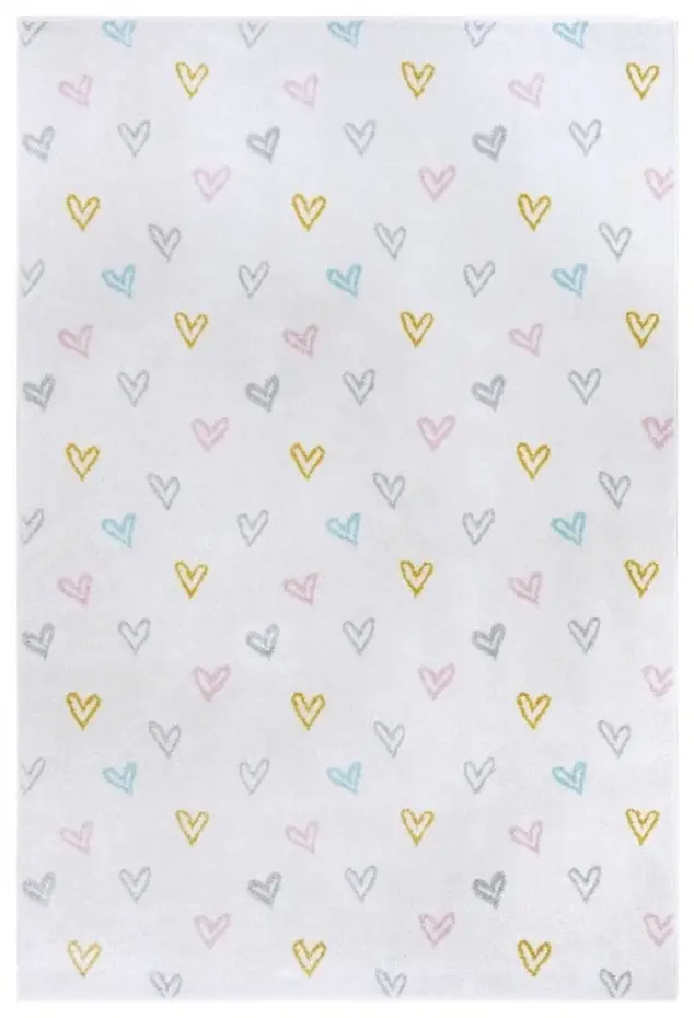 Kindervloerkleed - Adventures Hartjes Crème/Multi Kindervloerkleed - Adventures Hartjes Crème/Multi