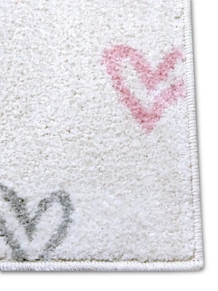 Kindervloerkleed - Adventures Hartjes Crème/Multi Kindervloerkleed - Adventures Hartjes Crème/Multi