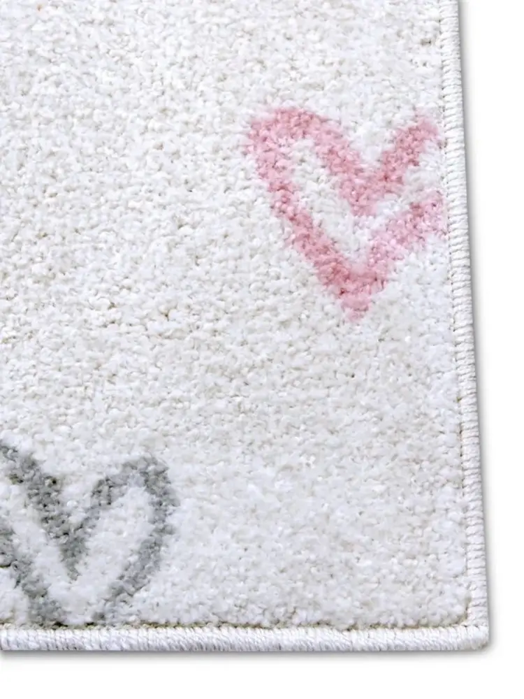 Kindervloerkleed - Adventures Hartjes Crème/Multi Kindervloerkleed - Adventures Hartjes Crème/Multi