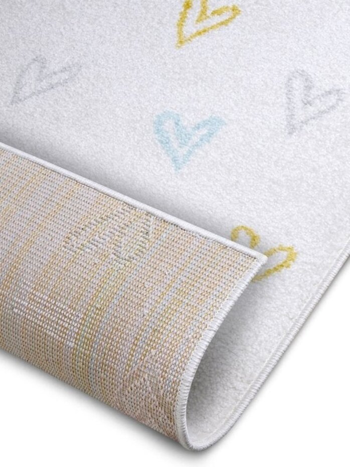 Kindervloerkleed - Adventures Hartjes Crème/Multi Kindervloerkleed - Adventures Hartjes Crème/Multi