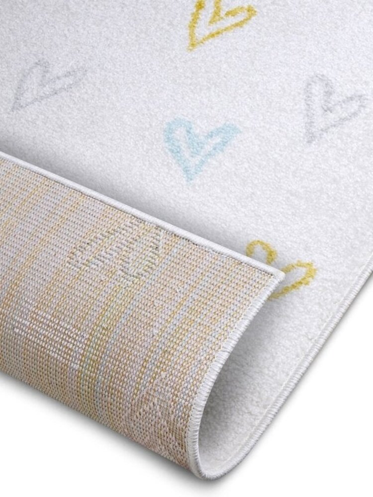 Kindervloerkleed - Adventures Hartjes Crème/Multi Kindervloerkleed - Adventures Hartjes Crème/Multi