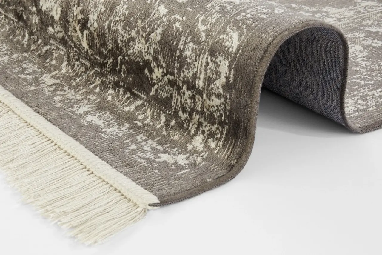 Klassiek Vintage vloerkleed - Laagpolig - Naveh - Franjes - Zwart Klassiek Vintage vloerkleed - Laagpolig - Naveh - Franjes - Zwart