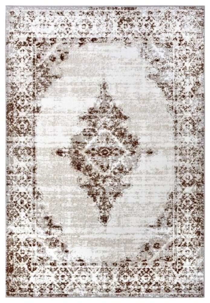 Vintage vloerkleed - Shine Crème/Bruin Vintage vloerkleed - Shine Crème/Bruin