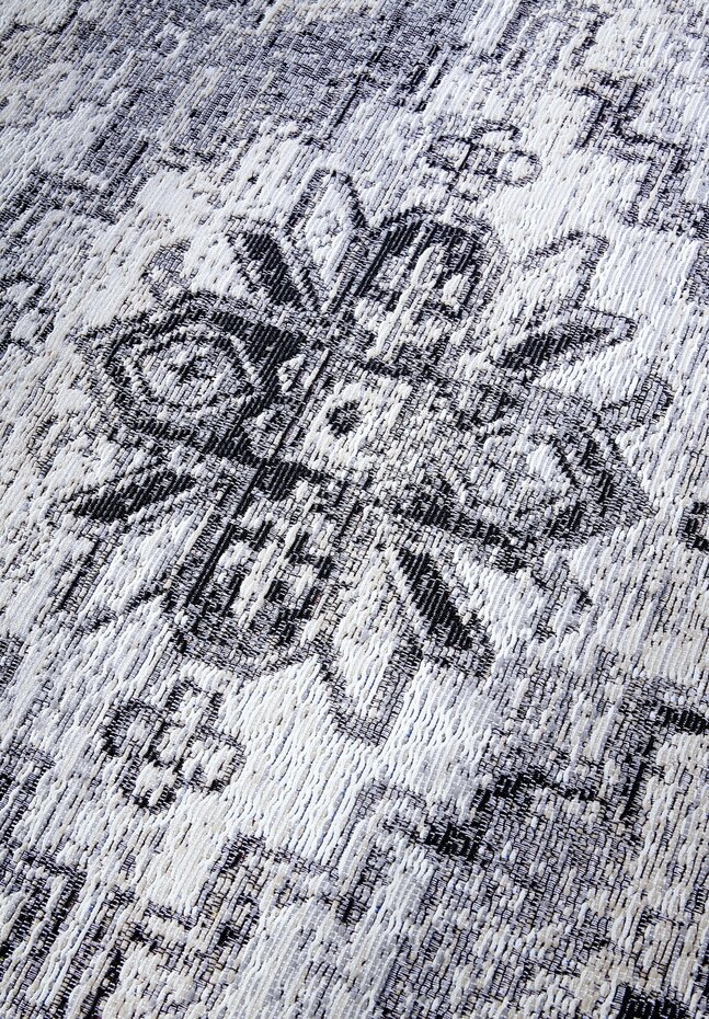 Vintage binnen- en buitenkleed - Esther Grijs/Crème