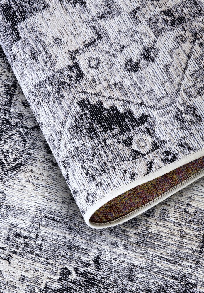 Vintage binnen- en buitenkleed - Esther Grijs/Crème