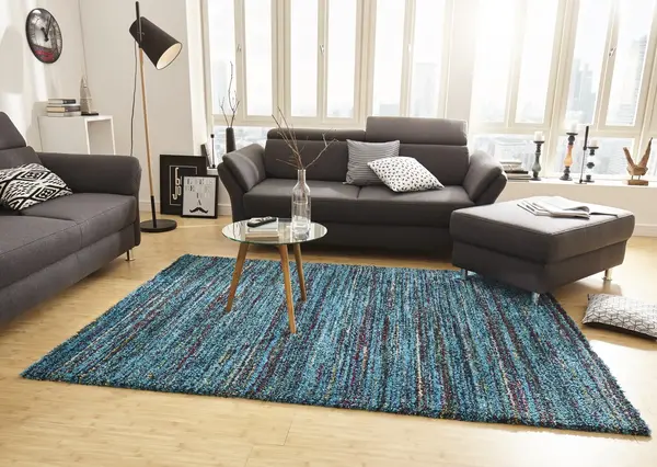 Hoogpolig vloerkleed - Nomadic Chic Blauw/Multi