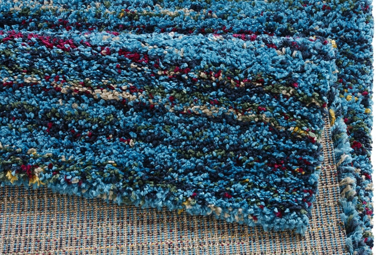 Hoogpolig vloerkleed - Nomadic Chic Blauw/Multi