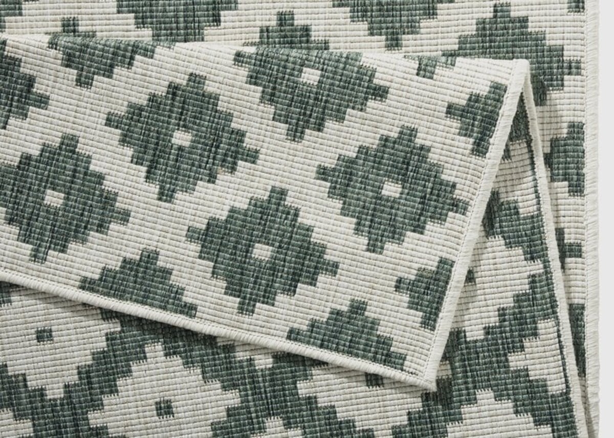 Binnen & Buiten Omkeerbaar vloerkleed - Nizza Groen/Crème