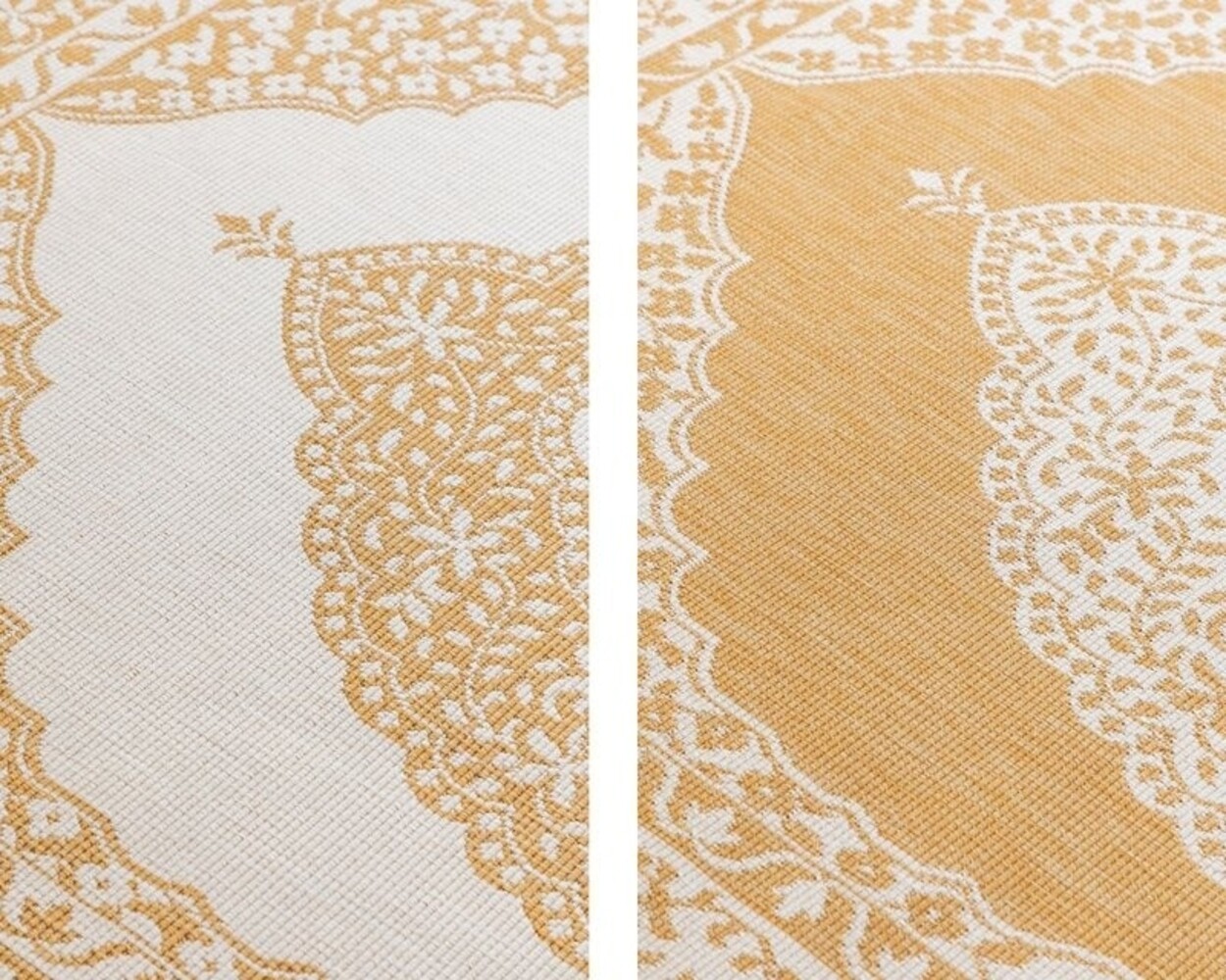 Elle Decoration - Binnen & Buitenkleed - Omkeerbaar - Meekly - Okergeel Elle Decoration - Binnen & Buitenkleed - Omkeerbaar - Meekly - Okergeel