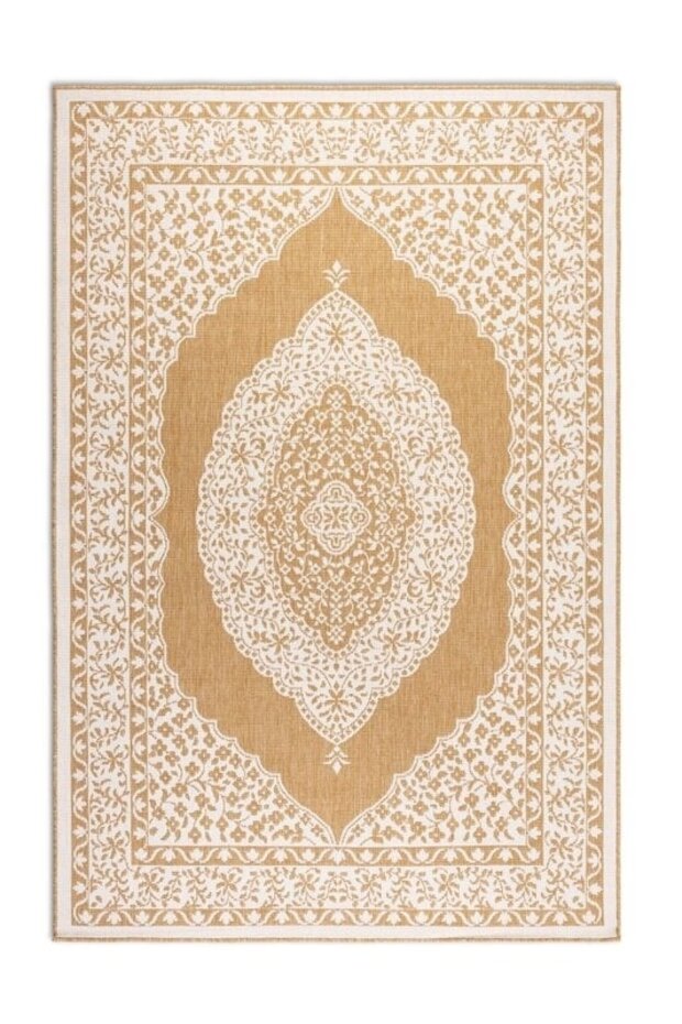 Elle Decoration - Binnen & Buitenkleed - Omkeerbaar - Meekly - Okergeel Elle Decoration - Binnen & Buitenkleed - Omkeerbaar - Meekly - Okergeel