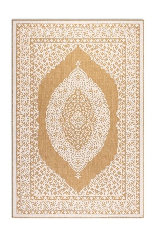 Elle Decoration - Binnen & Buitenkleed - Omkeerbaar - Meekly - Okergeel Elle Decoration - Binnen & Buitenkleed - Omkeerbaar - Meekly - Okergeel