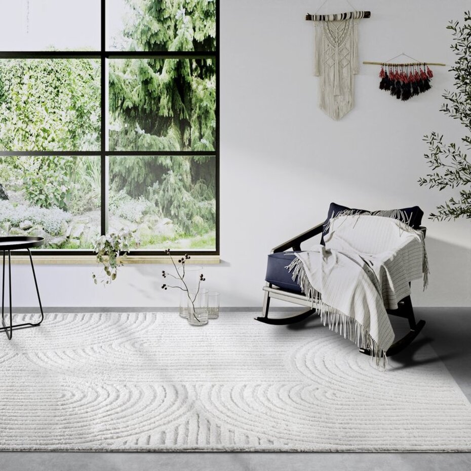 Elle Decoration - Gallery - Hoogpolig vloerkleed - Chappe - Crème Wit