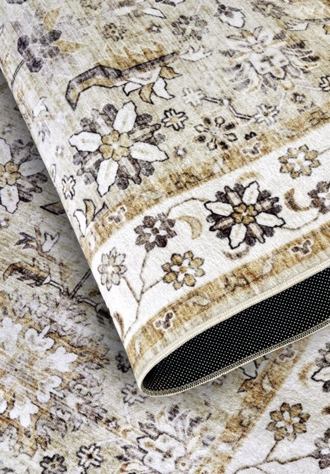 Elle Decoration - Imagination - Laagpolig Vintage vloerkleed - Saveh - Crème / Goud Elle Decoration - Imagination - Laagpolig Vintage vloerkleed - Saveh - Crème / Goud