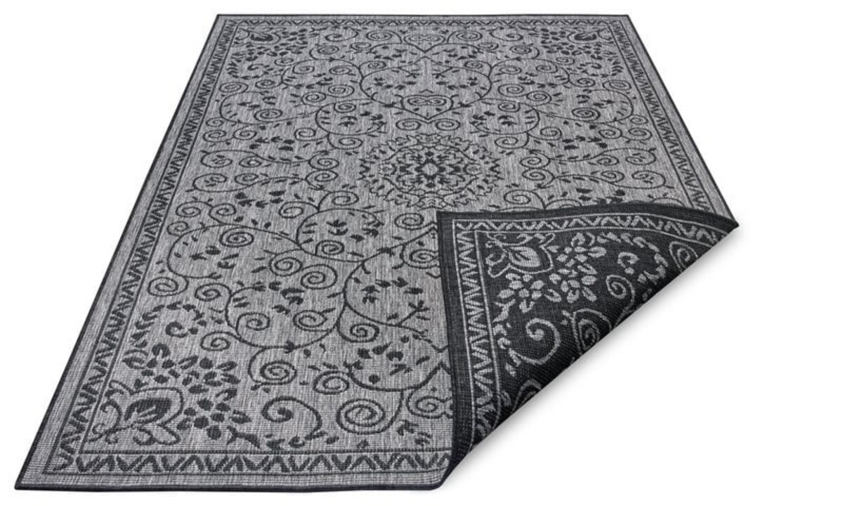Binnen & Buitenkleed Omkeerbaar - Leyte Grijs/Antraciet Binnen & Buitenkleed Omkeerbaar - Leyte Grijs/Antraciet
