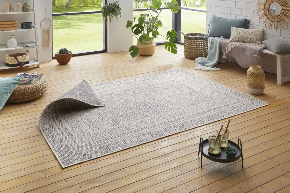 Omkeerbaar Binnen- En Buitenkleed - Vintage Retro Zwart