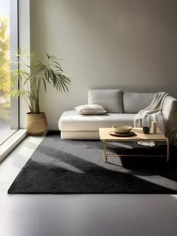 Handgeweven Jute vloerkleed - Bouclé Jaipur Zwart