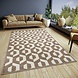 Modern vloerkleed - Hexa Crème/Bruin Modern vloerkleed - Hexa Crème/Bruin