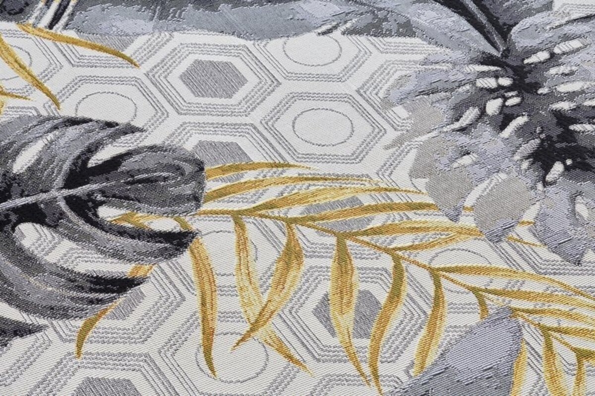 Binnen- En Buitenkleed - Flair Leaves Grijs/Geel