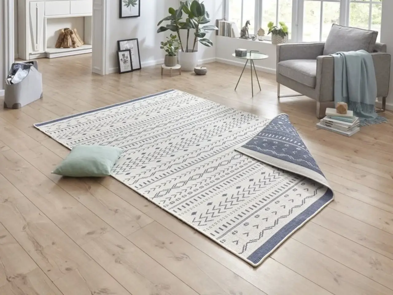 Binnen & Buitenkleed Omkeerbaar - Kuba Blauw/Crème Binnen & Buitenkleed Omkeerbaar - Kuba Blauw/Crème