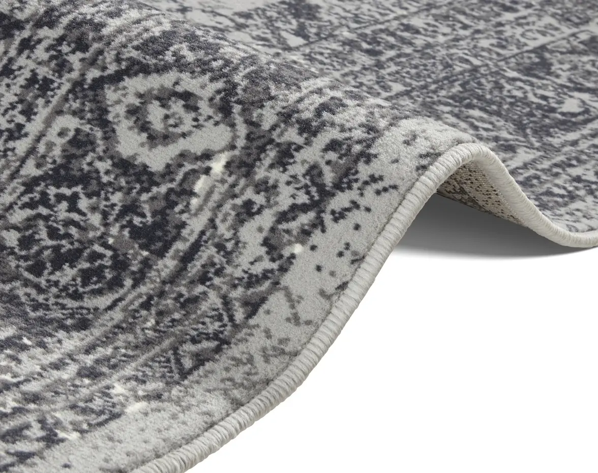 Vintage Laagpolig vloerkleed - Plume - Blauw / Grijs Vintage Laagpolig vloerkleed - Plume - Blauw / Grijs
