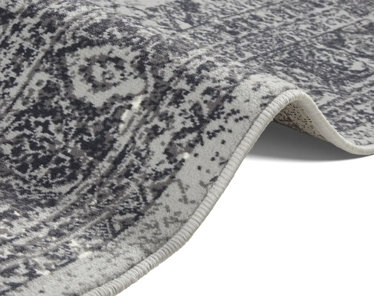 Vintage Laagpolig vloerkleed - Plume - Blauw / Grijs Vintage Laagpolig vloerkleed - Plume - Blauw / Grijs