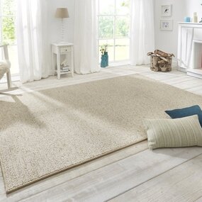 Tufted vloerkleed - Wollen Look Crème