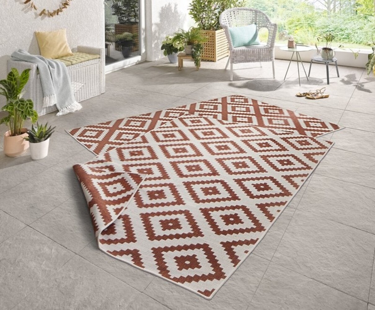Binnen & Buiten Omkeerbaar vloerkleed - Malta Terra/Crème Binnen & Buiten Omkeerbaar vloerkleed - Malta Terra/Crème