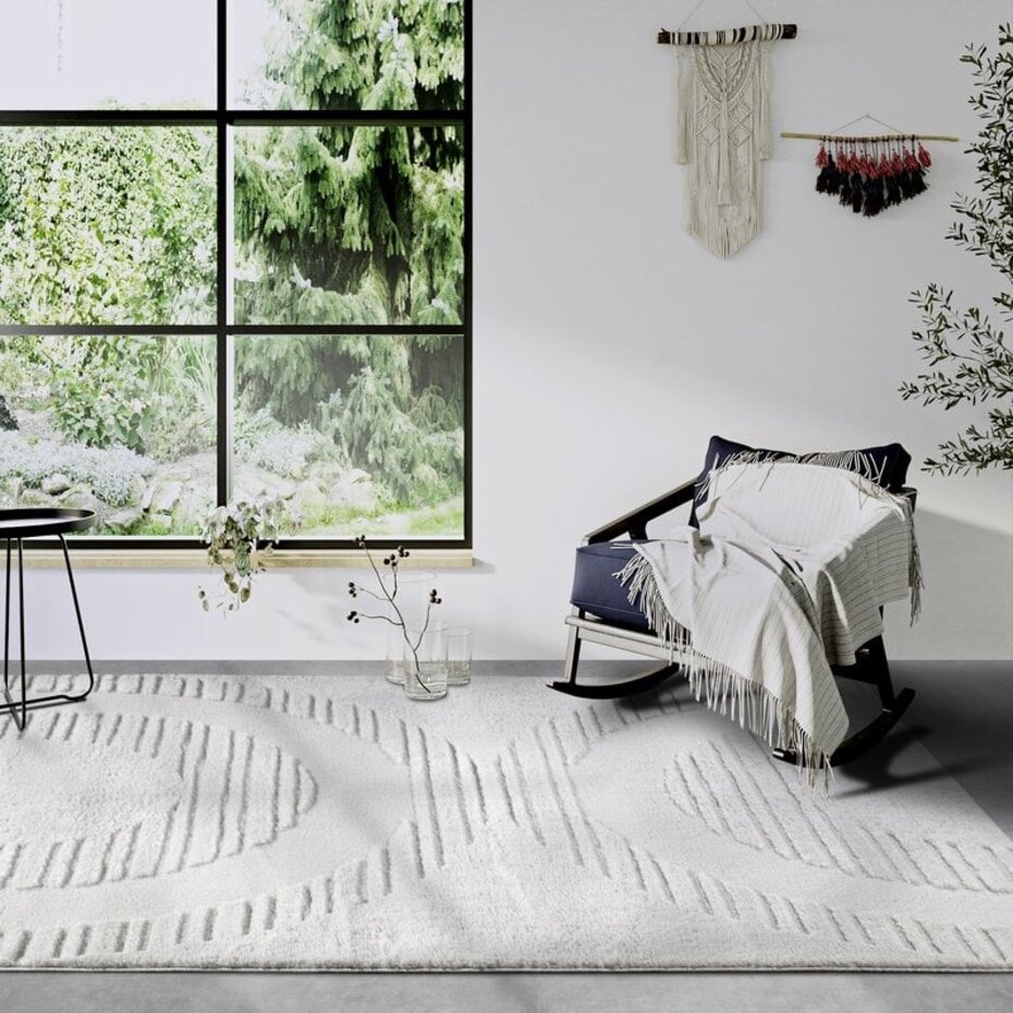 Elle Decoration - Gallery - Hoogpolig vloerkleed - Bartoux - Crème Wit