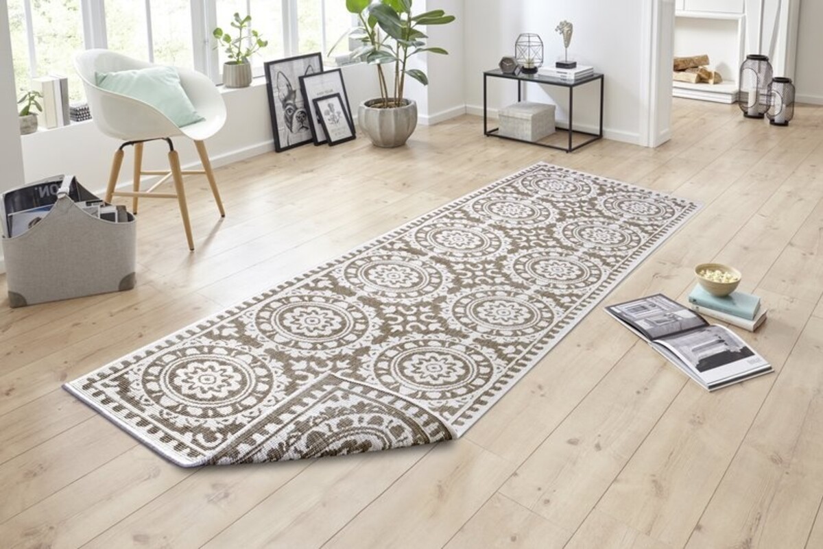 Binnen & Buitenkleed Loper - Jardin Beige/Crème
